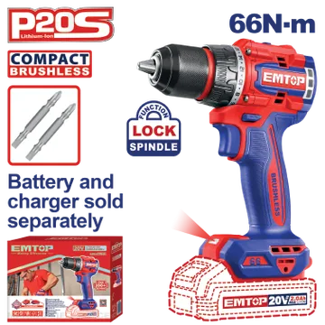 Taladro Inalámbrico 1/2'' 20V S/Bat S/Carg