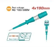 Probador de voltaje tipo lápiz TOTAL · 4 × 190 mm