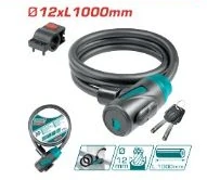 Candado con cable TOTAL · 12 × 1000 mm