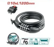 Candado con cable TOTAL · 10 × 1200 mm