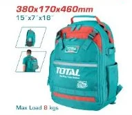 Bulto de herramientas TOTAL · 380 × 170 × 460 mm
